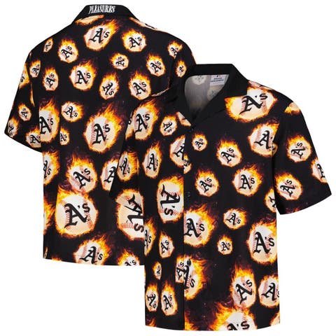NFL Men's Oakland Raiders Shirts Fireball Button Print For Men And