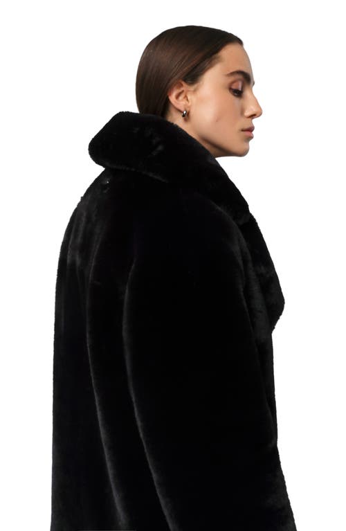 Shop Apparis Steffi Long Recycled Polyester Pluche™ Faux Fur Coat In Noir