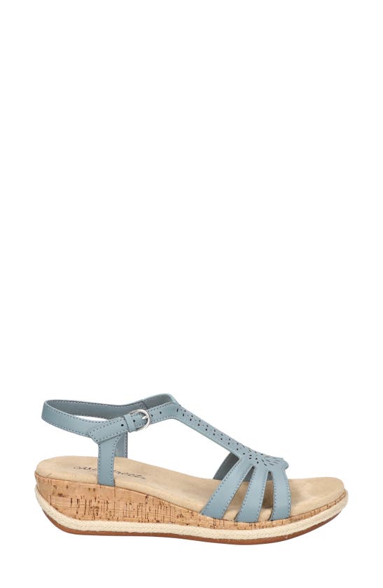 Easy Street Dorinda Womens Faux Leather T-bar Espadrilles In Blue