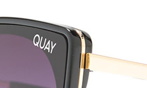 Quay 54mm Flat Out Cat Eye Sunglasses In Black/black
