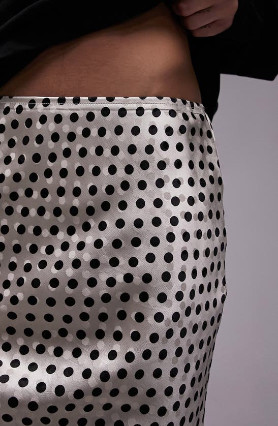 Shop Topshop Polka Dot Jacquard Maxi Skirt In Ivory