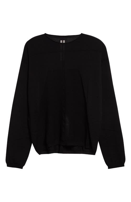 Shop Rick Owens Crewneck Wool Sweater In Black