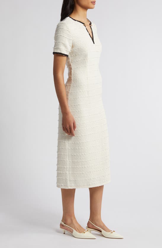 Shop Zoe And Claire Tweed Midi Dress In Ivory