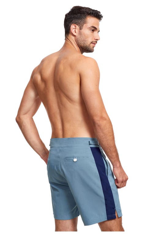 Shop Gottex Men Vacation Mode 9" Swim Shorts In Grey Navy