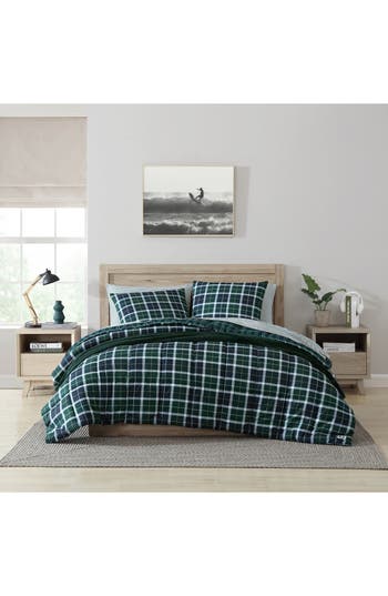 Shop Nautica Northsail Plaid Comforter & Pillow Sham Set In Green/navy