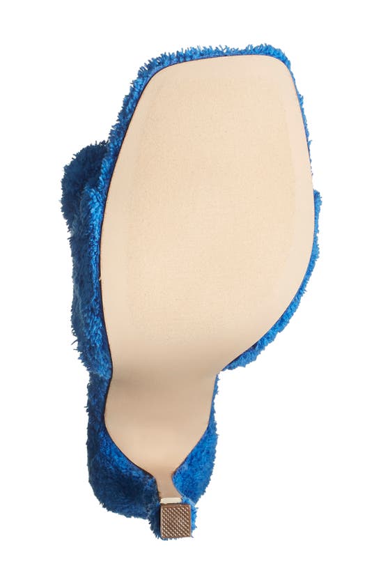 Chase & Chloe Amelie Fleece Spike Sandal In Blue