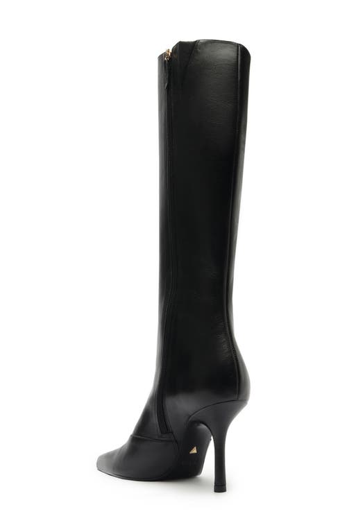 Shop Schutz Raffaela Up Stiletto Pointed Toe Knee High Boot In Black