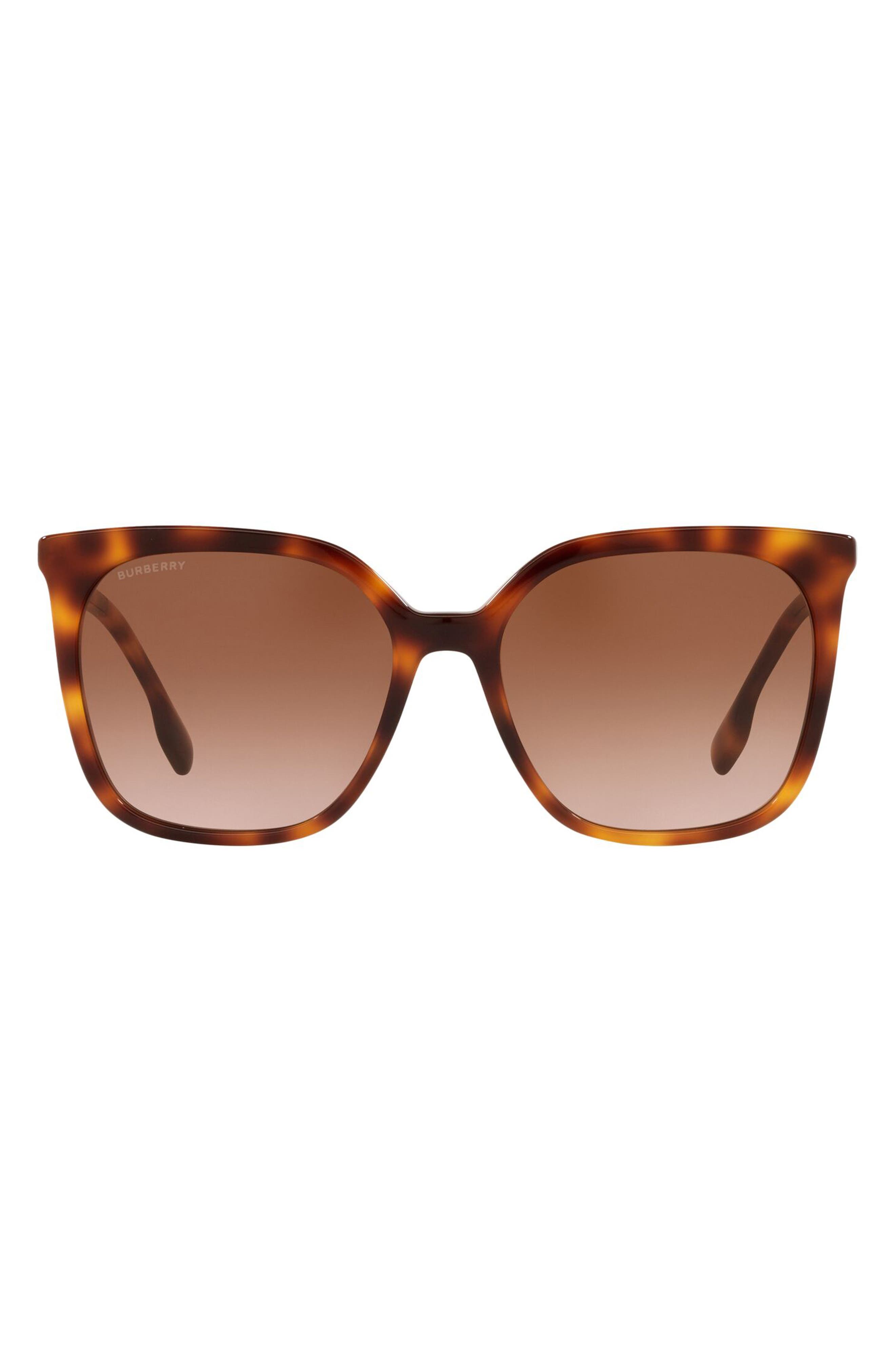 Burberry Lilac 56mm Square Sunglasses in Light Havana/Brown Gradient at Nordstrom