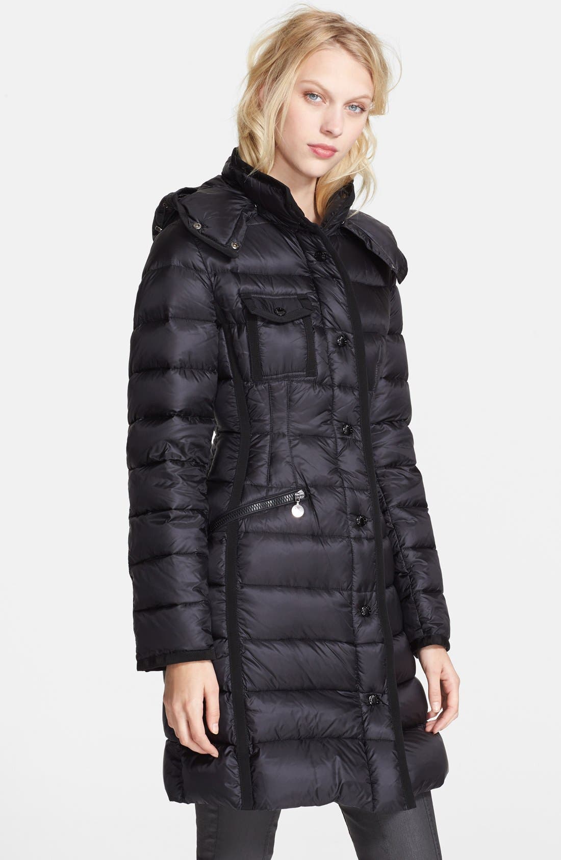 Moncler 'Hermine' Grosgrain Trim Down Coat Nordstrom