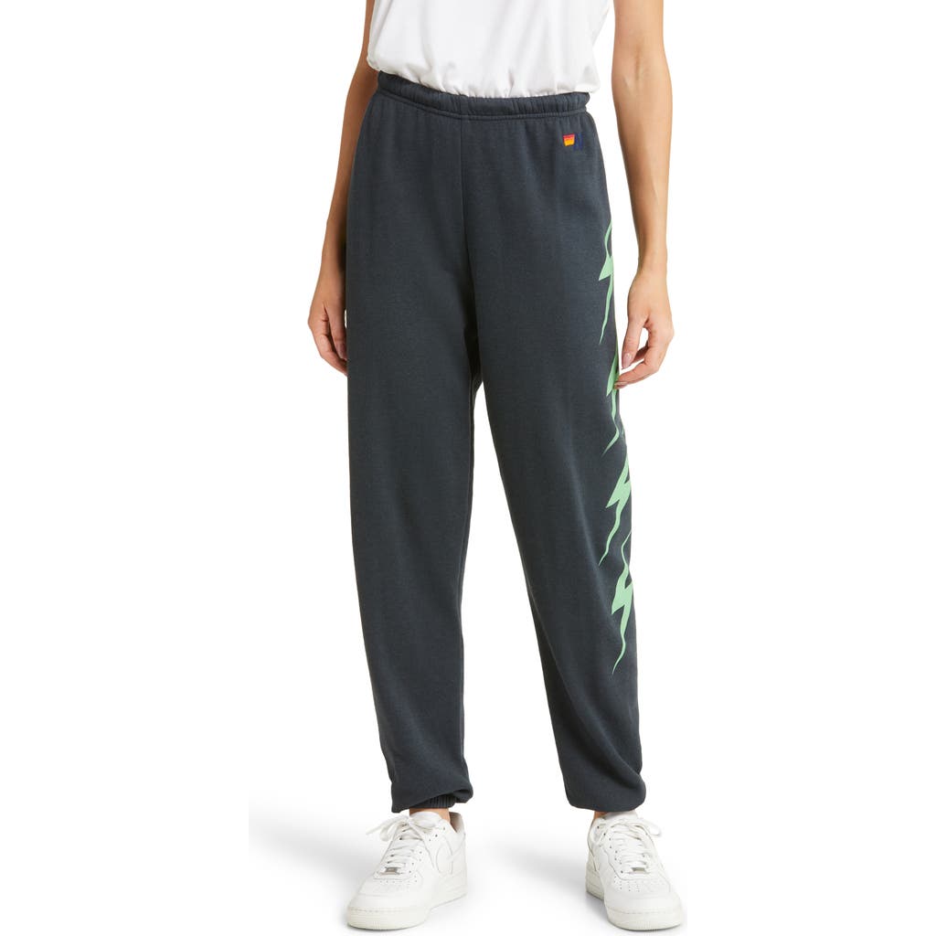 Aviator Nation Bolt 4 Joggers In Charcoal/mint