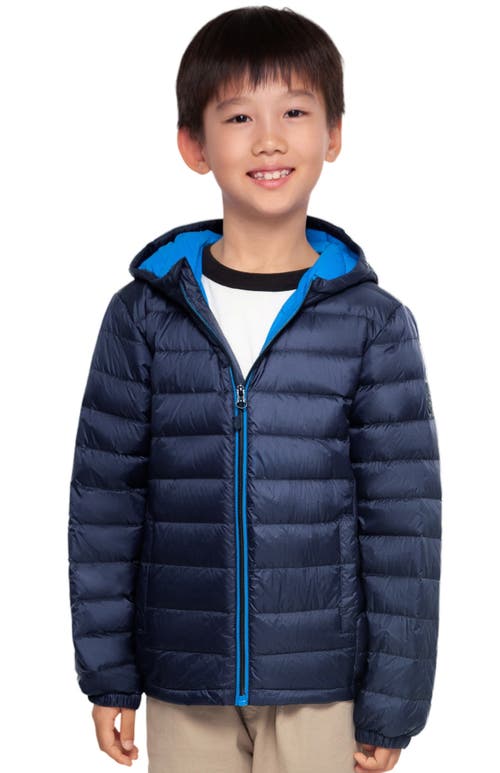 Rokka&rolla Kids' Ultra Light Quilt Packable Down Jacket In Navy