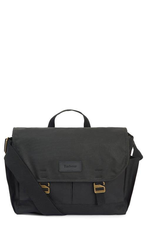Essential Waxed Cotton Messenger Bag in Black