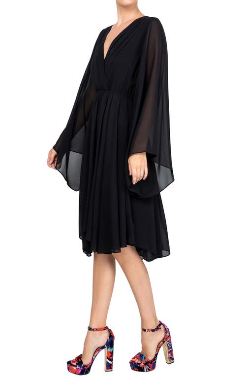 Meghan La Sunset Long Sleeve Minidress In Black