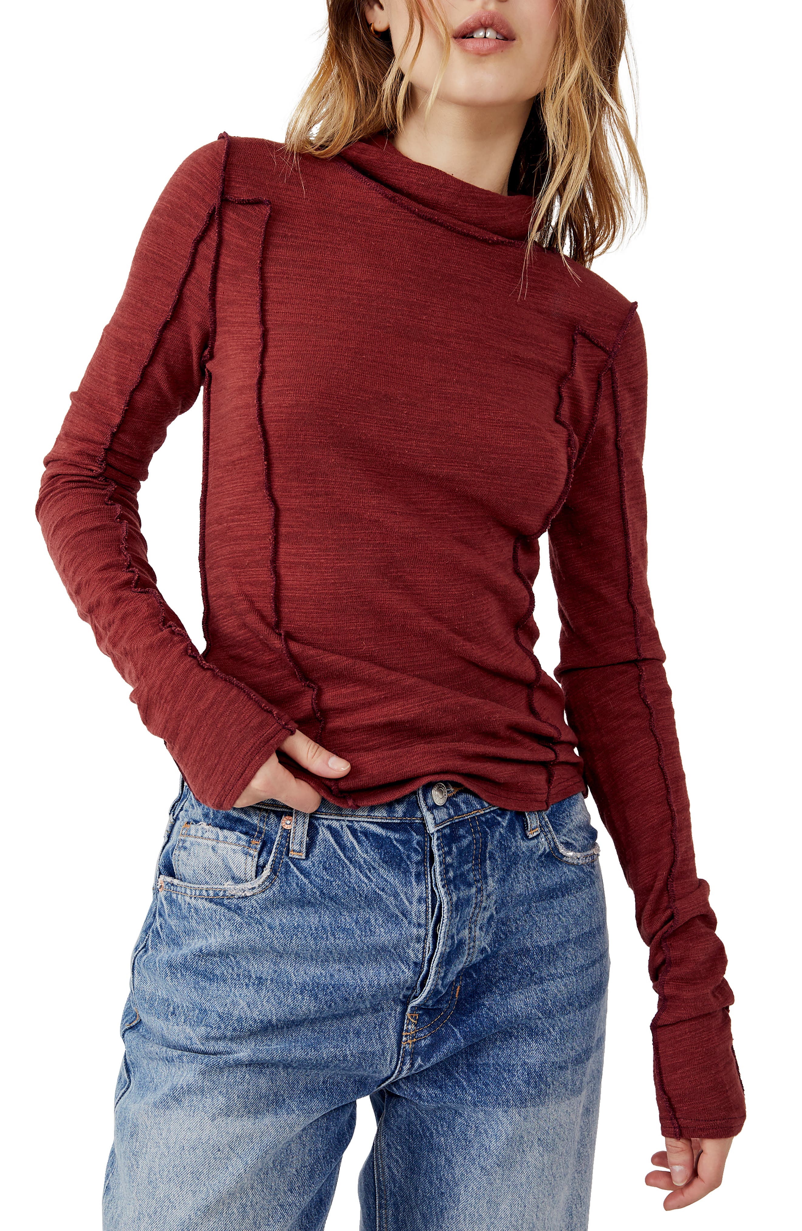 Women's Burgundy Tops | Nordstrom
