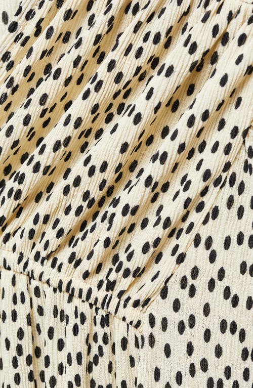 Mango Dot Print Peasant Top In Ecru