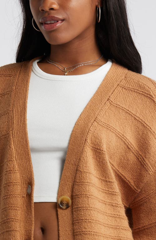 Shop Bp. Everyday V-neck Cotton Blend Cardigan In Tan Thrush