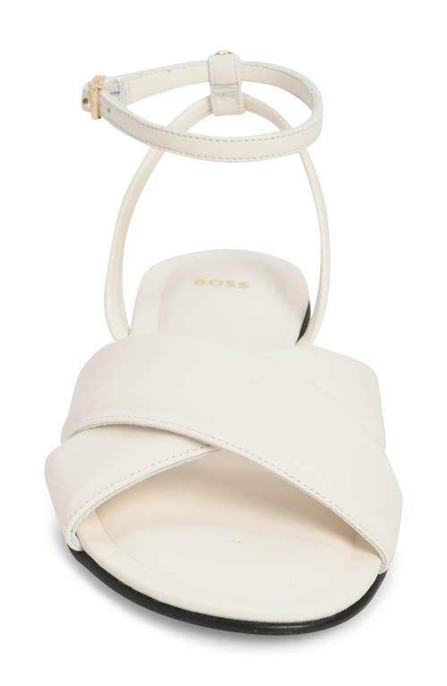 Shop Hugo Boss Boss Millie Ankle Strap Sandal In Open White