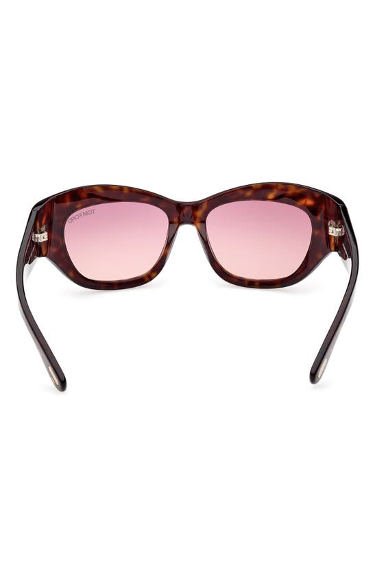 Shop Tom Ford Brianna 55mm Gradient Cat Eye Sunglasses In Classic Havana / Purple Pink
