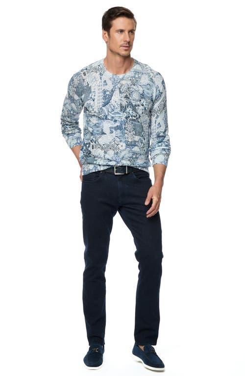 Shop Robert Graham Valtos Mosaic Paisley Cotton & Linen Sweater In Blue