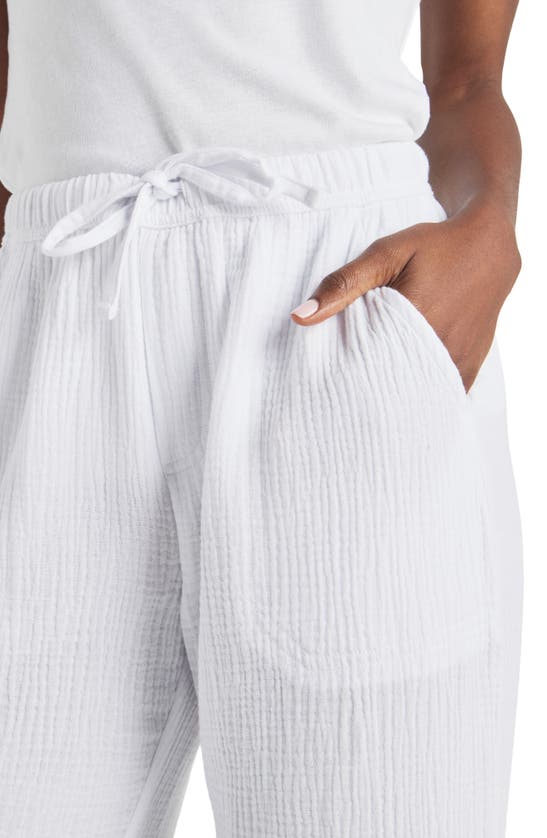 Shop Splendid Adele Cotton Gauze Drawstring Pants In White