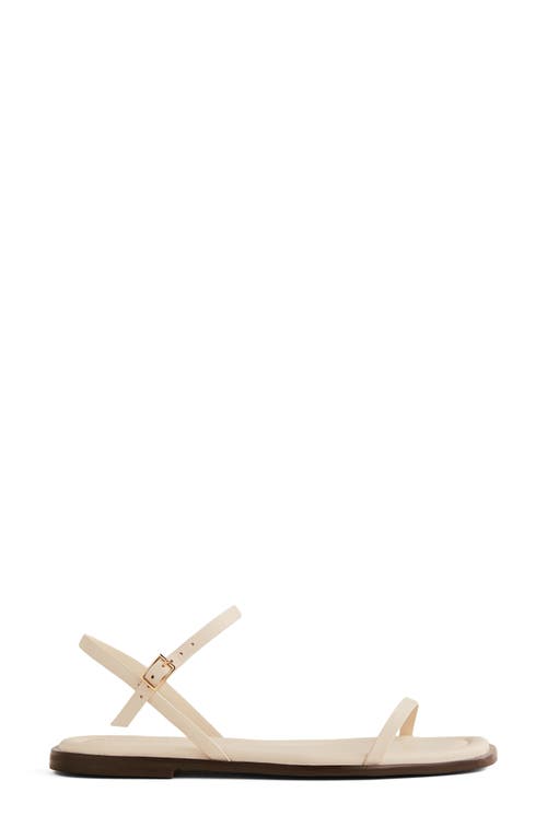 Reformation Lake Flat Sandal In Almond Leather