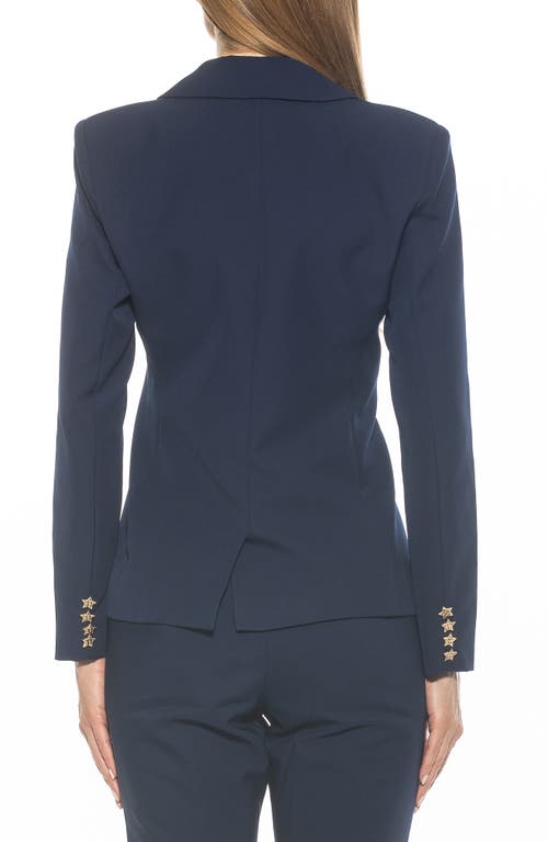 Alexia Admor Gwen Jacket Star Button Blazer In Navy