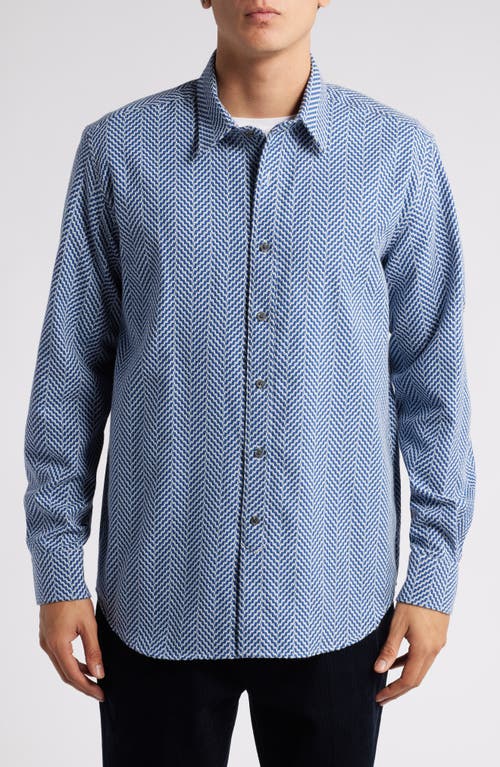 Shop Peregrine Club Button-up Shirt In Wave