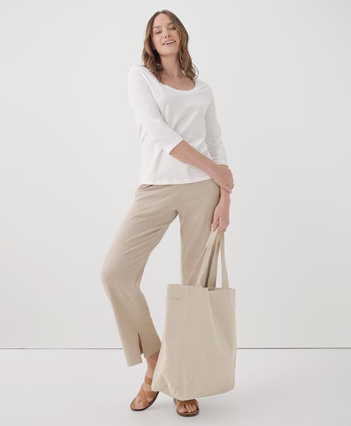 Pact Organic Cotton Softspun Scoop Neck 3/4 Sleeve Tee In White