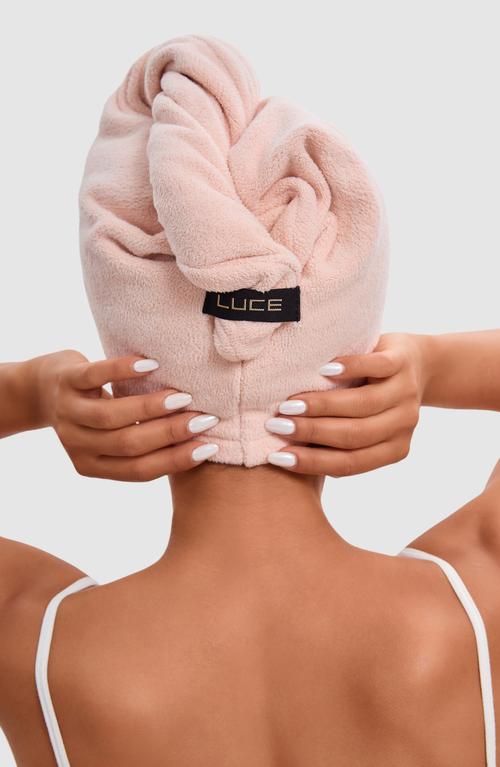 Luce Beauty Adjustable Hair Towel Wrap In Pink
