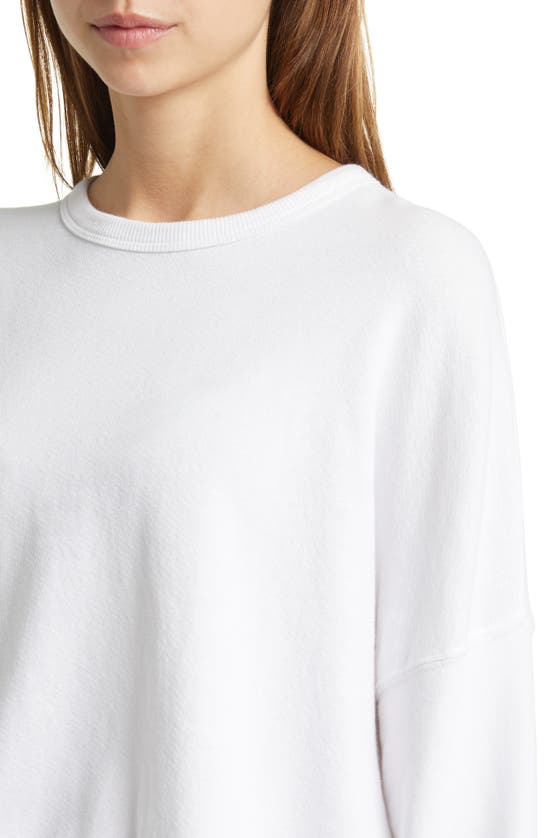 The Great The Teammate Cotton Sweatshirt In True White