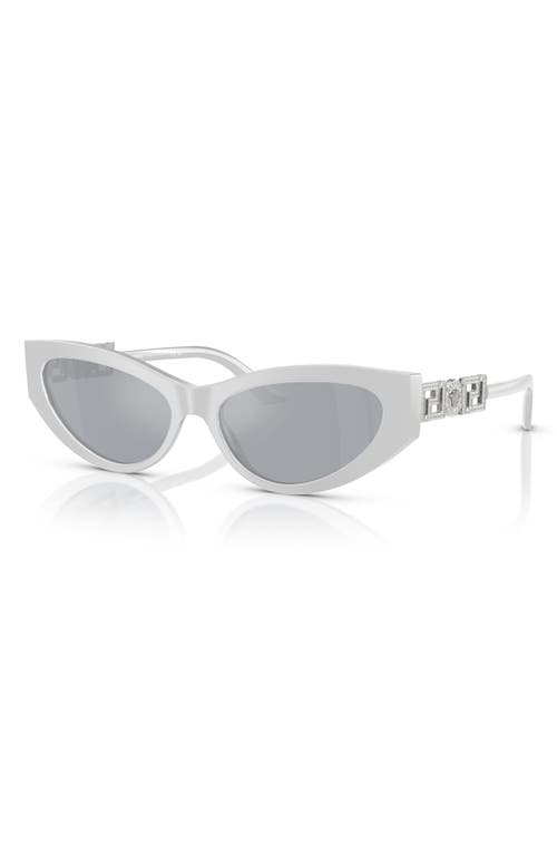 Shop Versace 56mm Cat Eye Sunglasses In Perla Grey