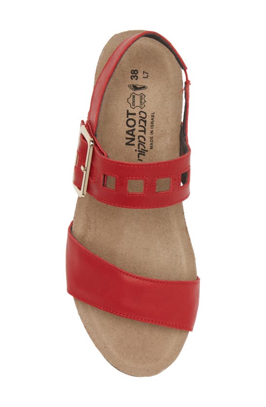 Naot Dynasty Wedge Sandal In Kiss Red Leather