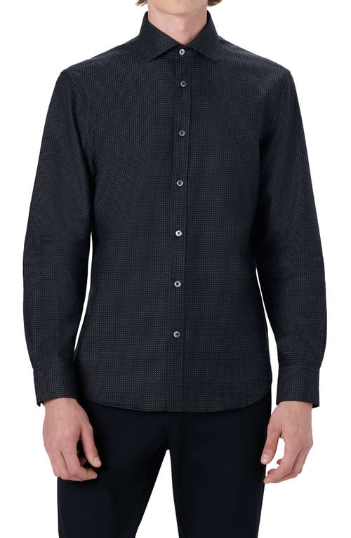 Bugatchi Classic Fit Dot Print Woven Button-Up Shirt in Graphite