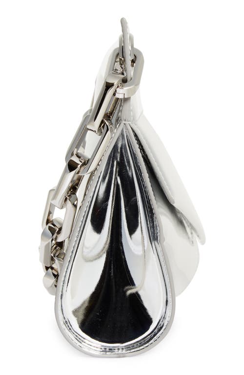 Shop Christian Louboutin Loubitwist Chain Metallic Leather Shoulder Bag In Sv71 Silver/silver