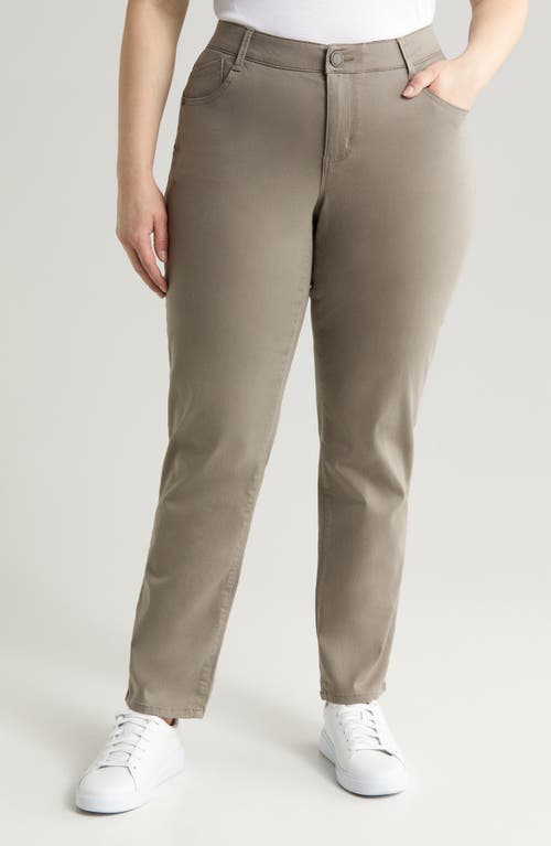'Ab'Solution Straight Leg Stretch Twill Pants in Brindle Olive