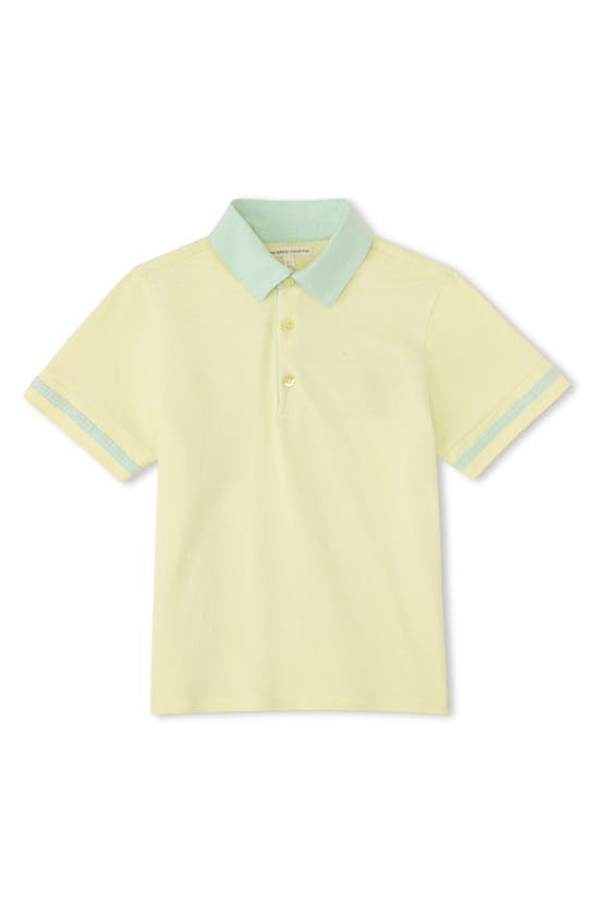 Shop The Sunday Collective Kids' Play Organic Cotton Polo In Light Yellow