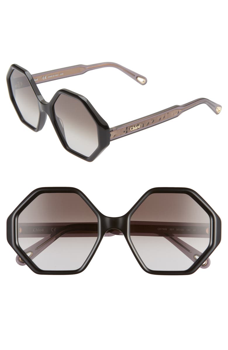 Chloé Willow 55mm Octagonal Sunglasses, Main, color, 