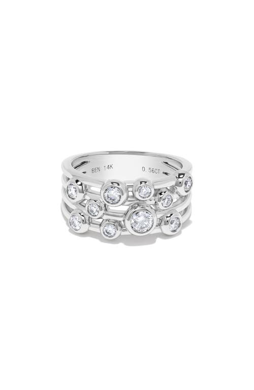 H.j. Namdar Bezel Set Diamond Band Ring In White Gold