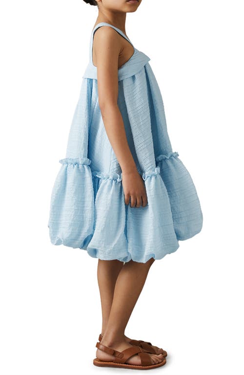 Shop Reiss Kids' Emeri Jr. Seersucker Bubble Hem Sundress In Blue