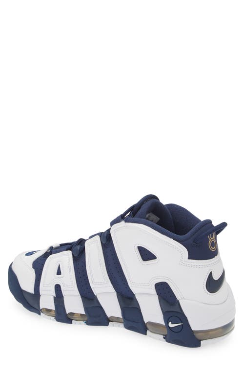 Shop Nike Air More Uptempo '96 Sneaker In White/midnight Navy/gold