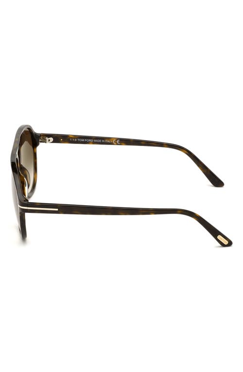 Shop Tom Ford 57mm Pilot Sunglasses In Dark Havana/gradient Roviex