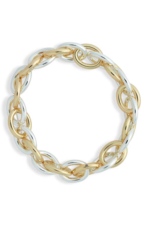 NORDSTROM NORDSTROM 2-TONE STRETCH LINK BRACELET 