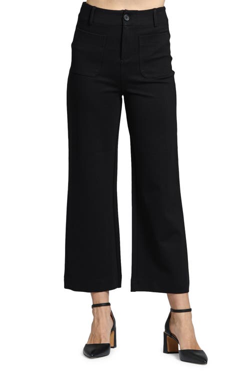 Shop Apny Ponte Wide Leg Crop Pants In Black