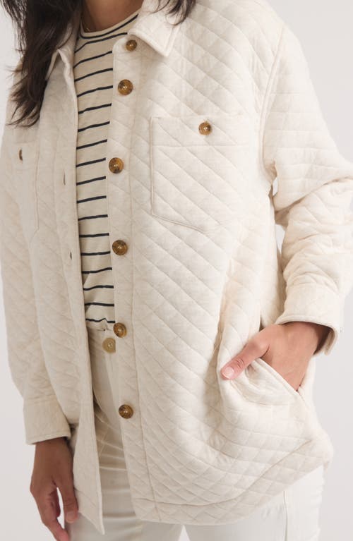 Marine Layer Corbet Quilted Shirt Jacket In Oatmeal