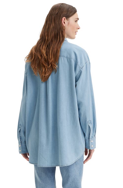 Shop Levi's Lola Oversize Denim Button-up Shirt In Hip To Be Square 4