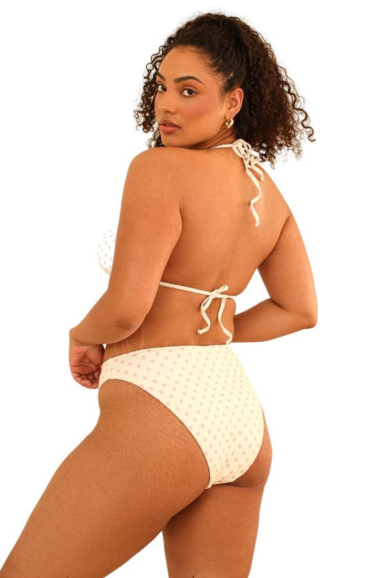 Dippin Daisys Christina Tie Straps Bandeau Bikini Top In Dotted Pink
