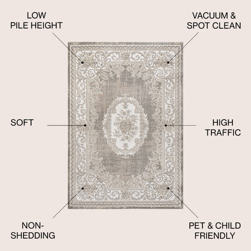 Jonathan Y Rosalia Cottage Medallion Area Rug In Beige/ivory