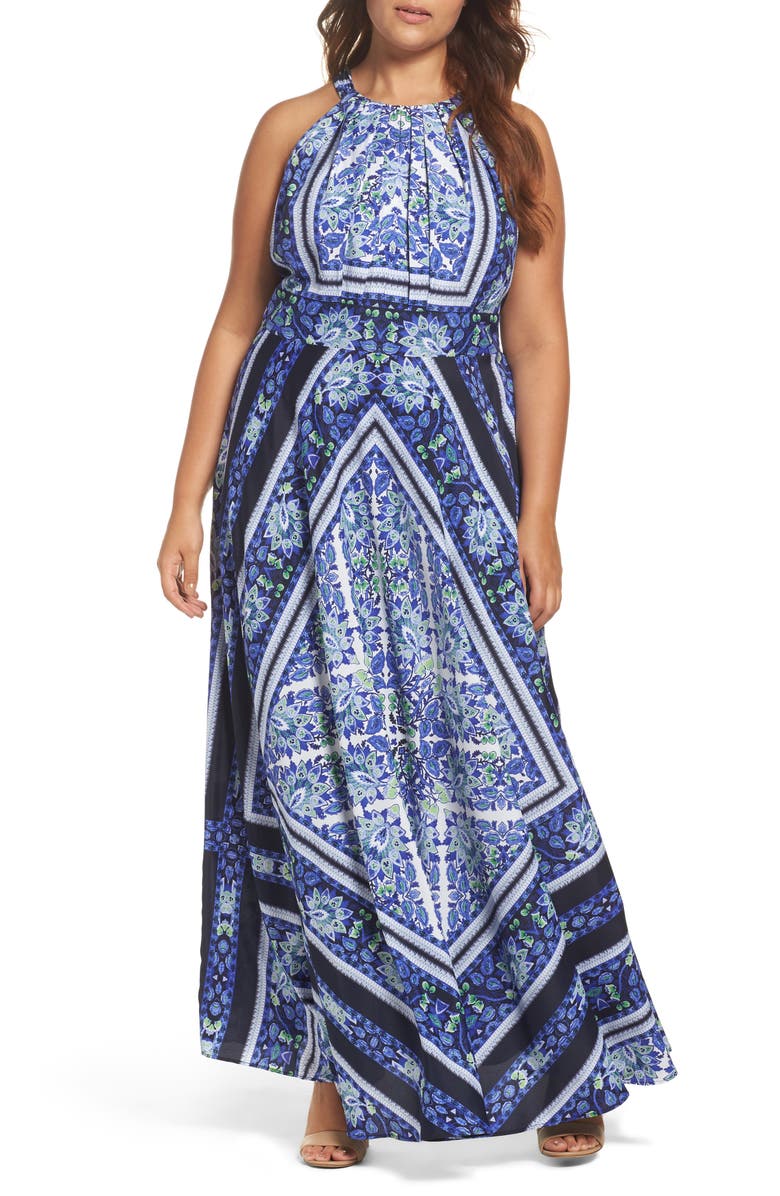 Eliza J Scarf Print Maxi Dress (Plus Size) | Nordstrom