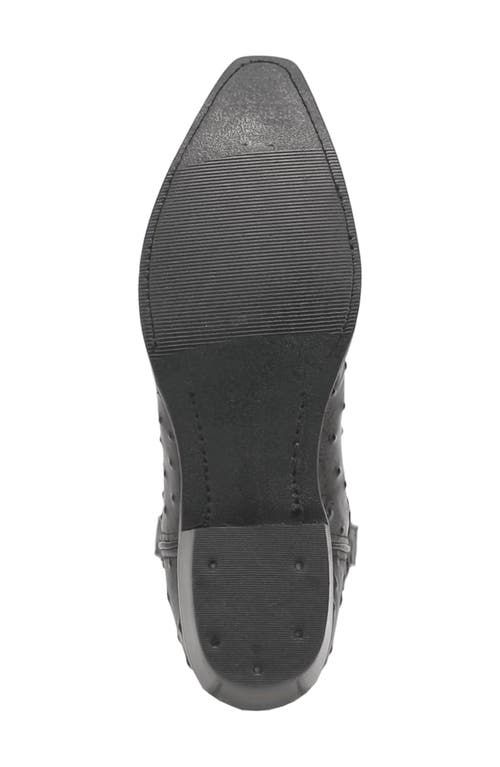 Dingo Outlaw Ostrich Embossed Cowboy Boot In Black