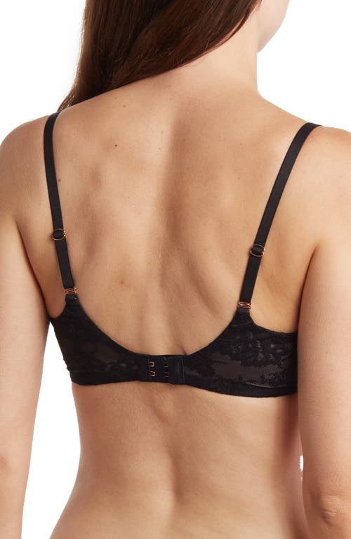 Shop Skarlett Blue Demi Underwire Lace T-shirt Bra In Black/nylon